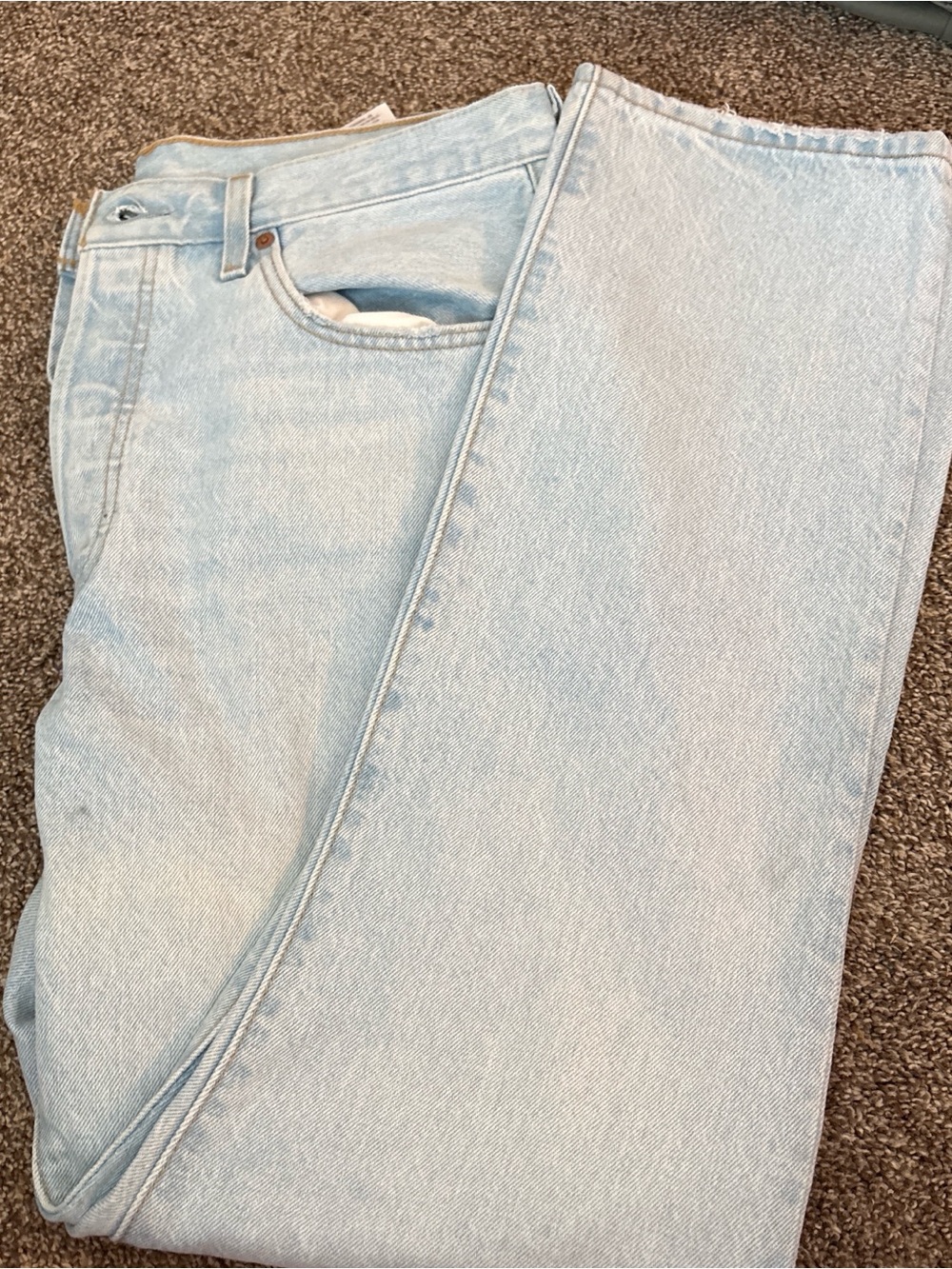Levi's Light Blue High-Rise Straight Jeans